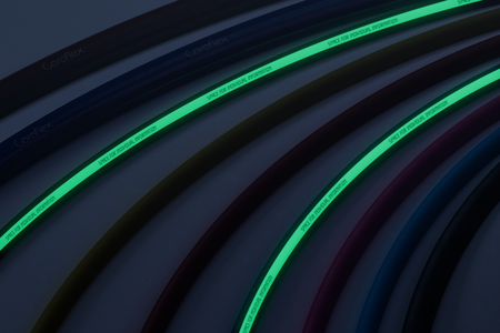 Coroflex charging cable with phosphorescent surface