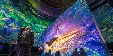 Multimedia light installation with paintings by Claude Monet in the Gaskessel Wuppertal