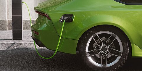 Individual charging cables - jacket colors that match the vehicle in green