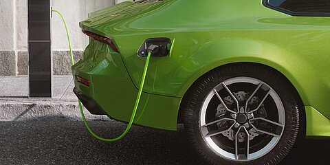 Individual charging cables - jacket colors that match the vehicle in green