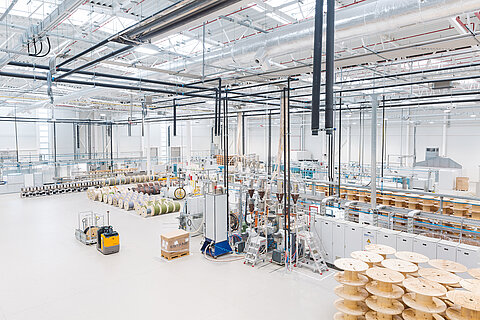 Interior view of the factory for Coroflex industrial cables and wires at our Poland site