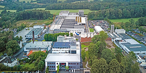 Factory site in Wuppertal photographed from above