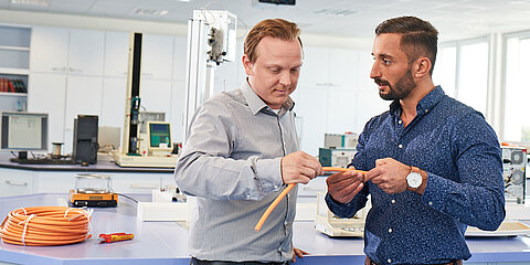 Two employees in our laboratory